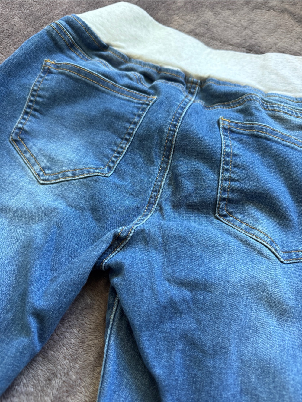 Women’s Blue Denim Maternity Jeans - Classic Mid Wash - Picture 5 of 6